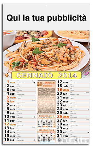 calendario illustrato gastronomia