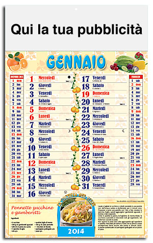 calendario illustrato ricettario - ricette di cucina