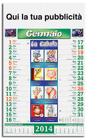 calendario illustrato cabala