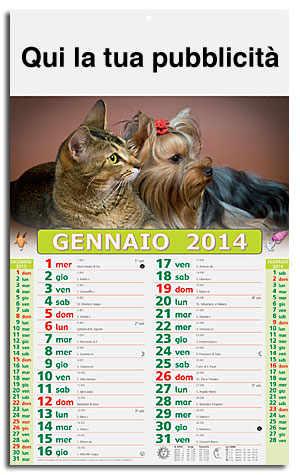 calendario illustrato cani e gatti