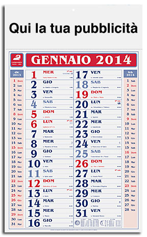 calendario olandese maxy rosso e blu