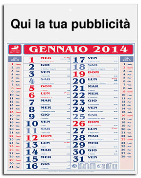 calendario olandese medio rosso e blu