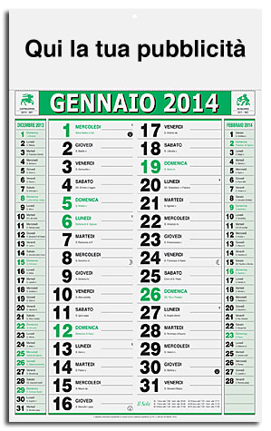 calendario olandese standard verde e nero